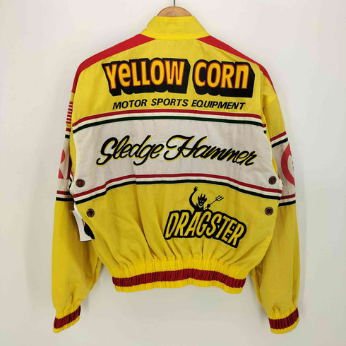 イエローコーン YELLOW CORN ワッペン レーシングジャケット ナイロン ジップアップブルゾン メンズ import:S